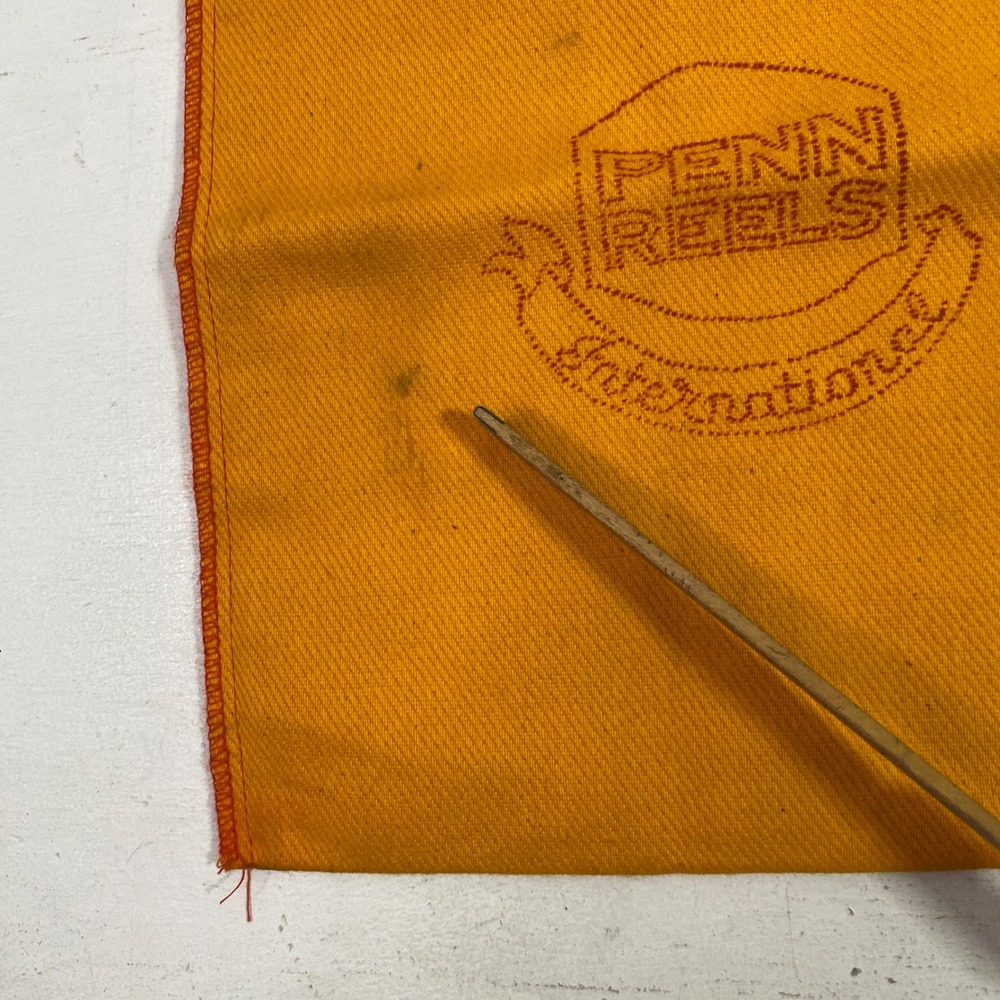 Vintage Penn Reels International Fishing Reel Drawstring Bag Yellow Orange 9x11 - Picture 2 of 7